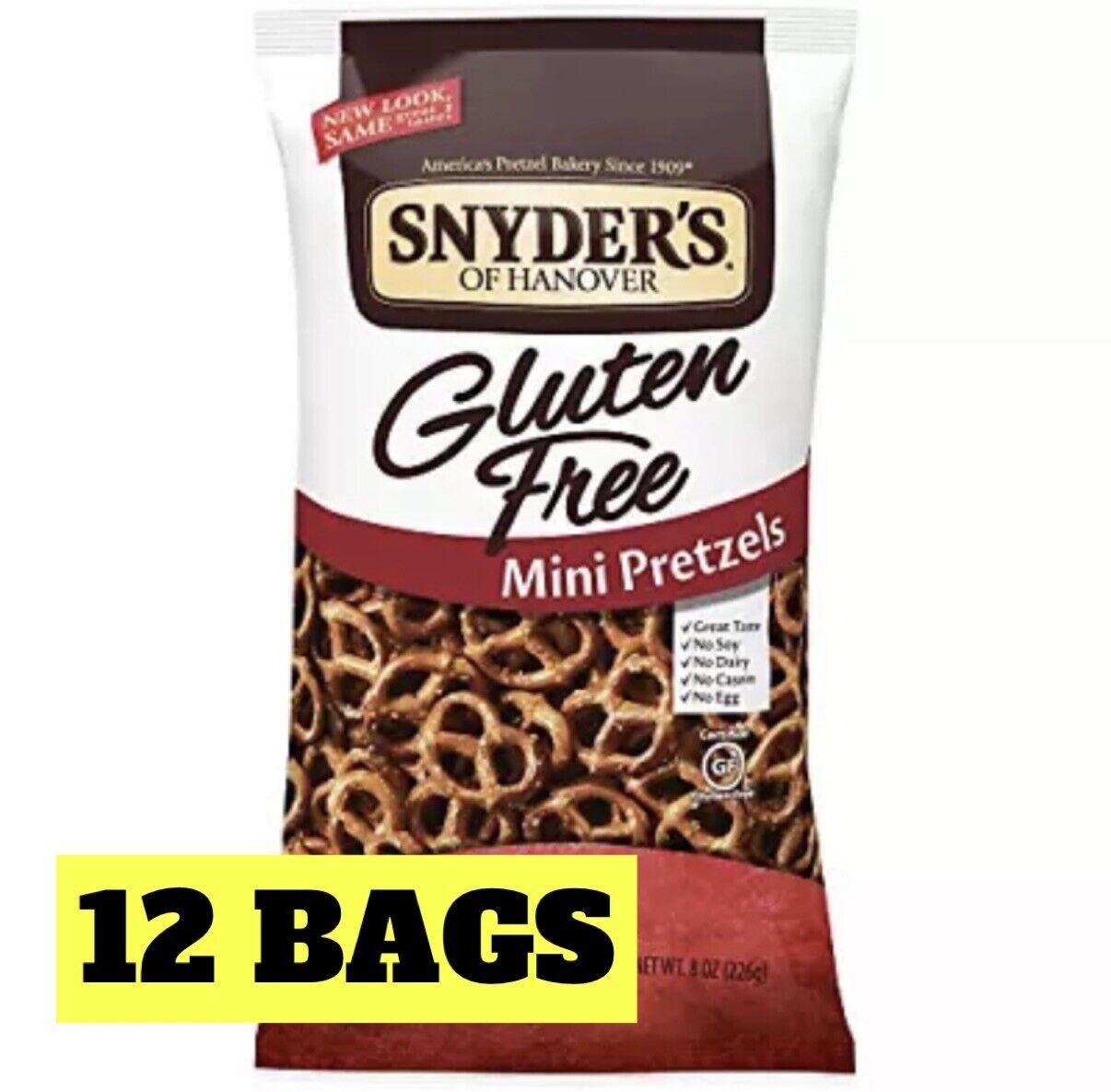 12x Snyder's Of Hanover Gluten Free Mini Pretzels, 8 Ounce Pack Of 12