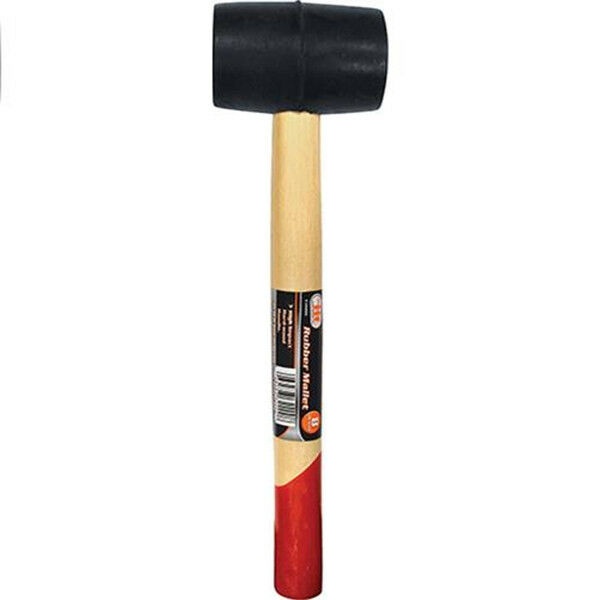 8 Oz Rubber  Mallet W/ Wood Handle Hammer Grip 11" Inch Length