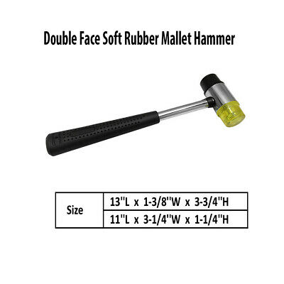 Double Face Soft Rubber Mallet Hammer Tubular Steel Nonslip Handle