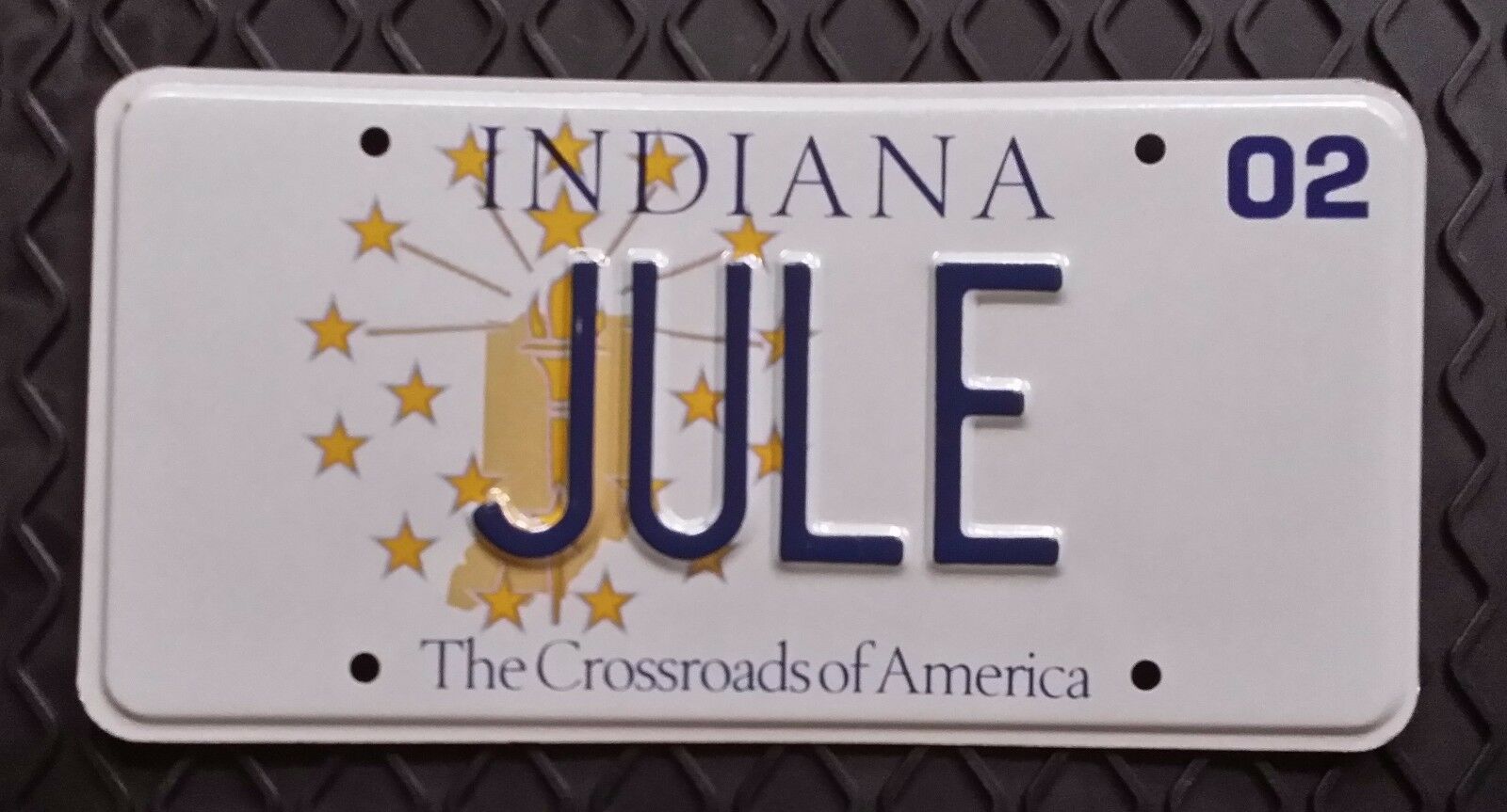 JULE - 2002 State of Indiana Issued Personalized Vanity License Plate – Mint