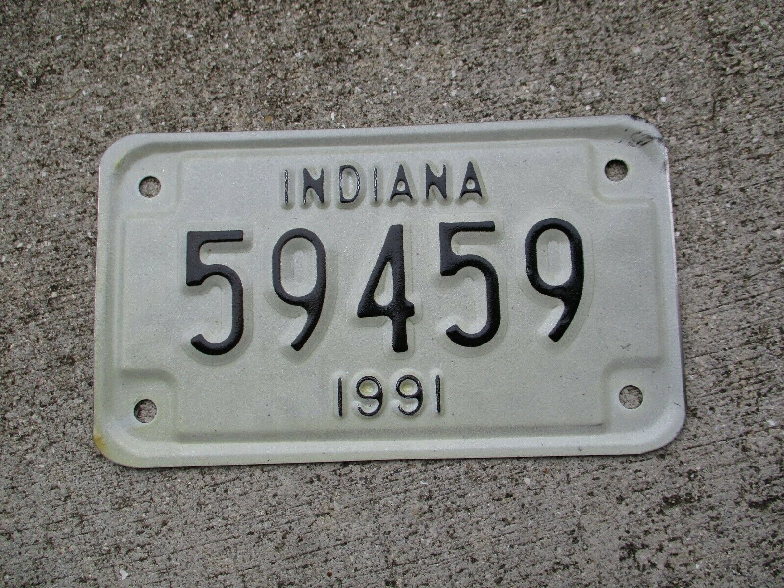 Indiana 1991 motorcycle  license plate #  59459