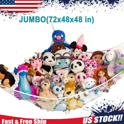 Jumbo Toy Hammock Hanging Corner Storage Net Kids Gift Stuffed Animals Organizer