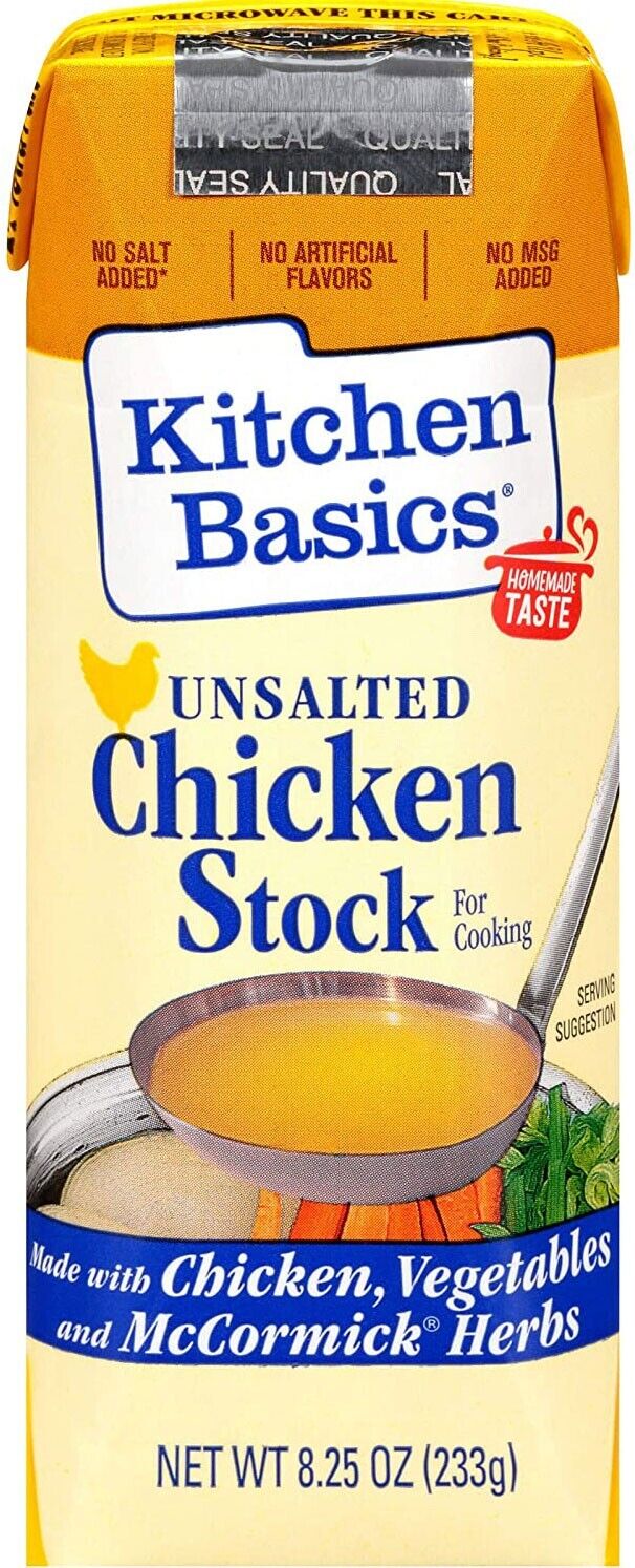 Kitchen Basics Unsalted Chicken Stock - Gluten Free - 8.25 oz (Pack of 6)