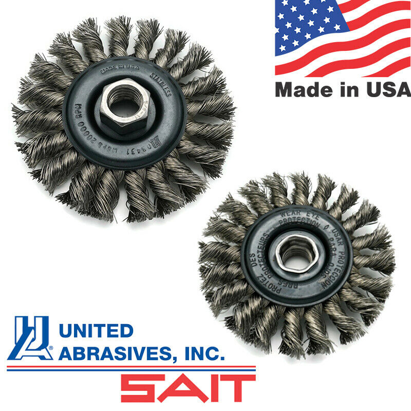 United Abrasives SAIT Stainless Steel 4 in Wire Wheel for Metal - Regular Twist