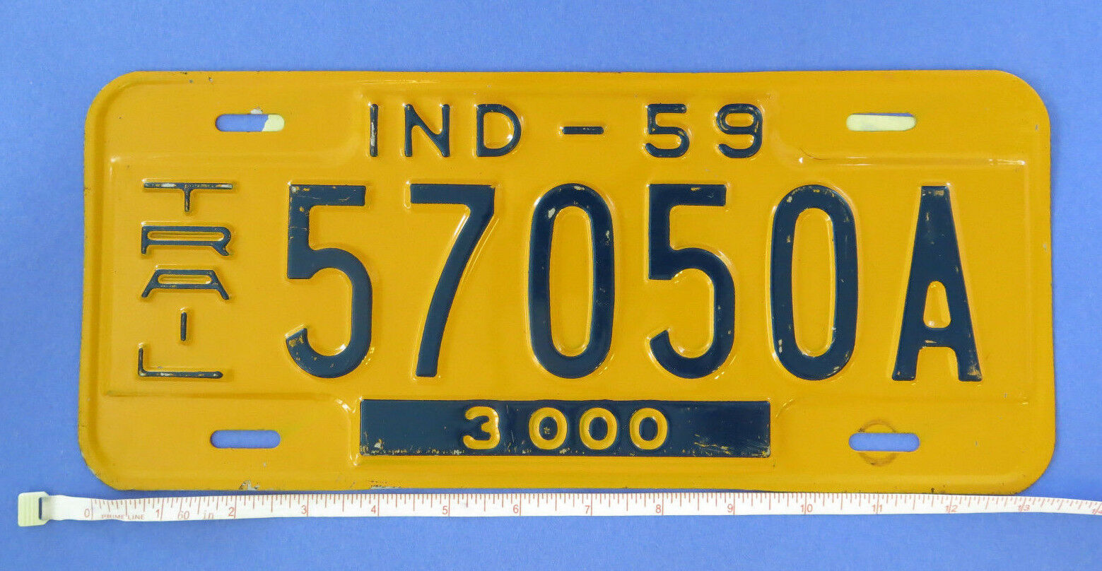 1959 Indiana License Plate Trailer Ford Mustang Lincoln Mercury 45 Car Tag #14