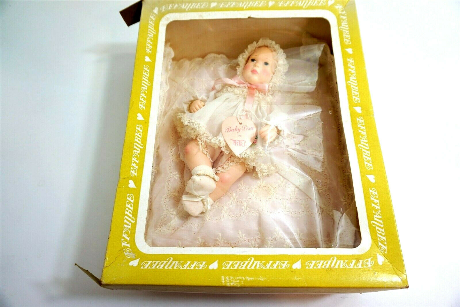 Vintage EFFANBEE Baby Lisa doll by Astri on Pillow No 1012 with Original Box