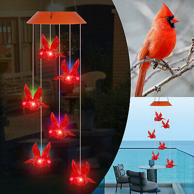 Solar Powered Color-Changing LED Wind Chime Light Hanging Lamp Yard Garden Decor