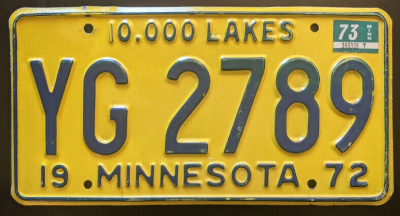 Minnesota 1972 Truck License Plate Yg 2789
