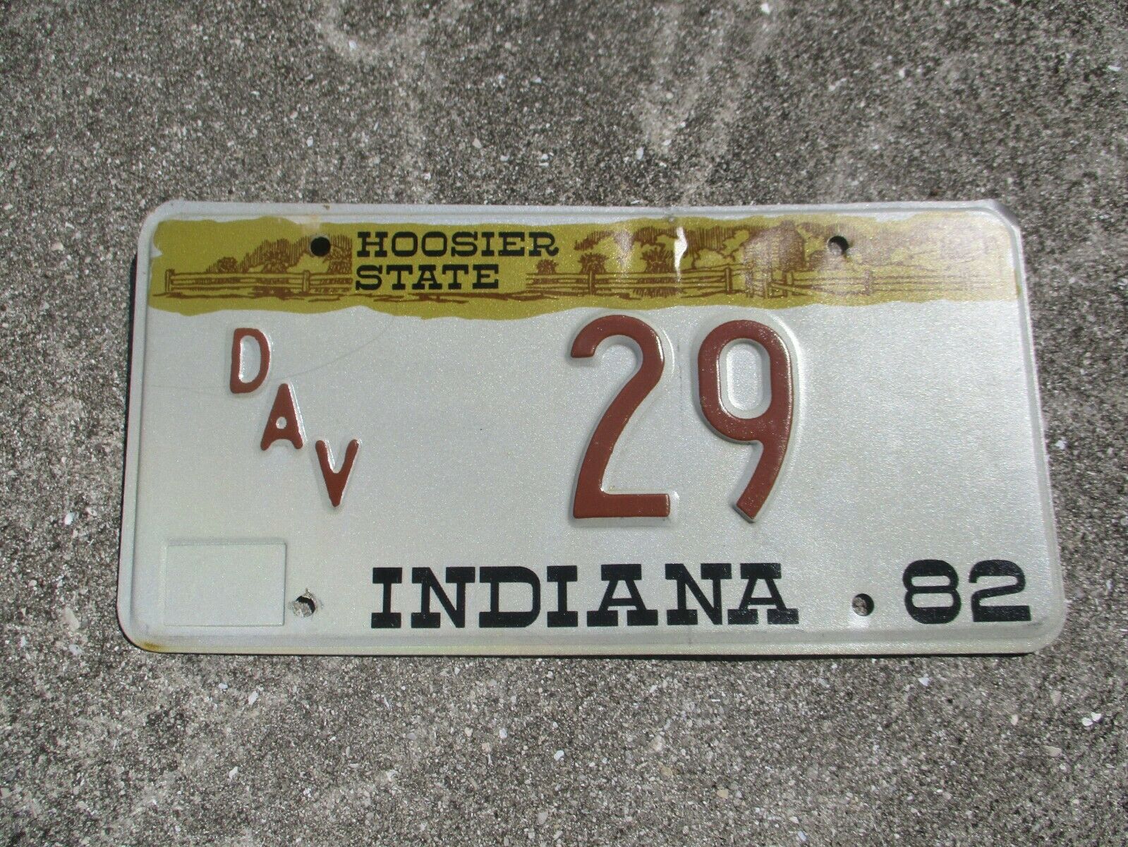 Indiana 1982 DAV license plate #    29