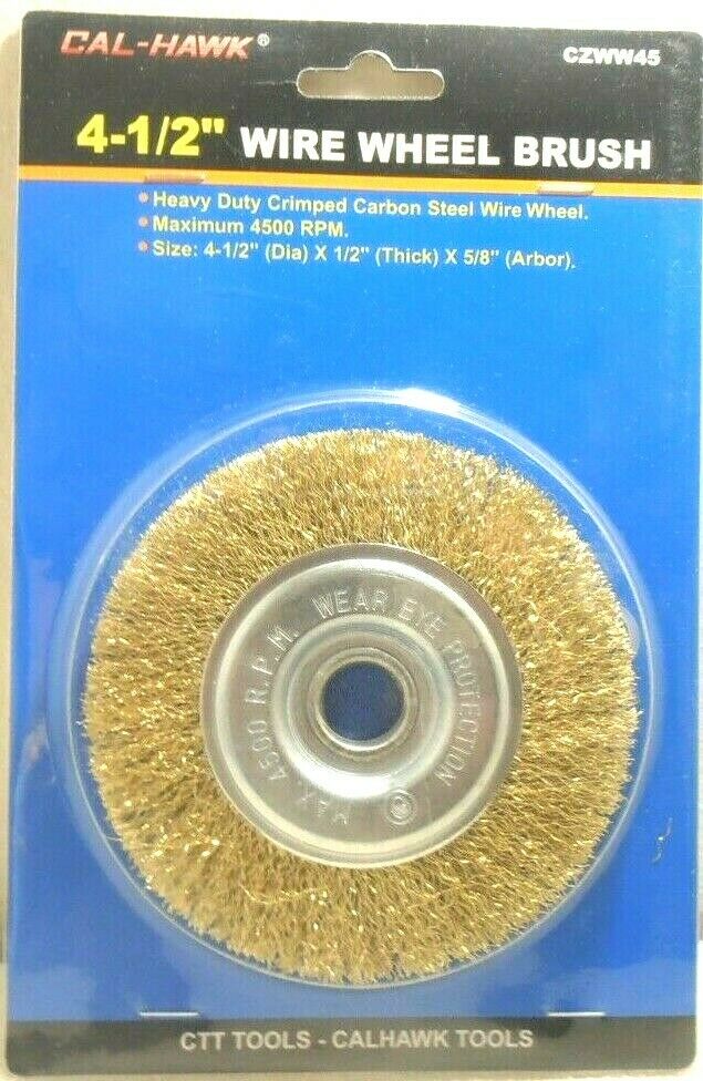 Wire Wheel 4 1/2" Inch X 5/8"- 1/2" Inch Arbor Crimped Wheel Angle Grinder