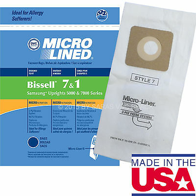 9 Bissell Vacuum Cleaner Bags Style 1 & 7  30861 Microlined By Dvc