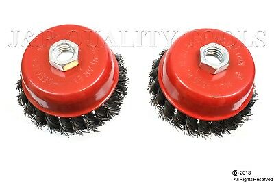 2 Pack 4" Cup Knotted Wire Wheel Angle Grinder Brush