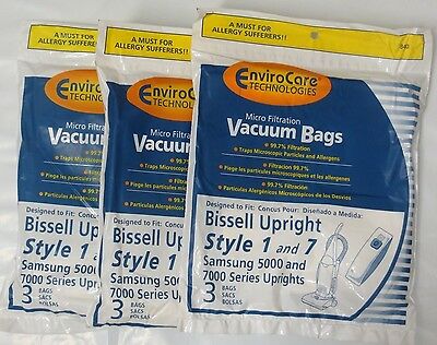 9 Vacuum Bags To Fit Bissell Style 1 & 7 #30861 Micro Filtration  By Envirocare