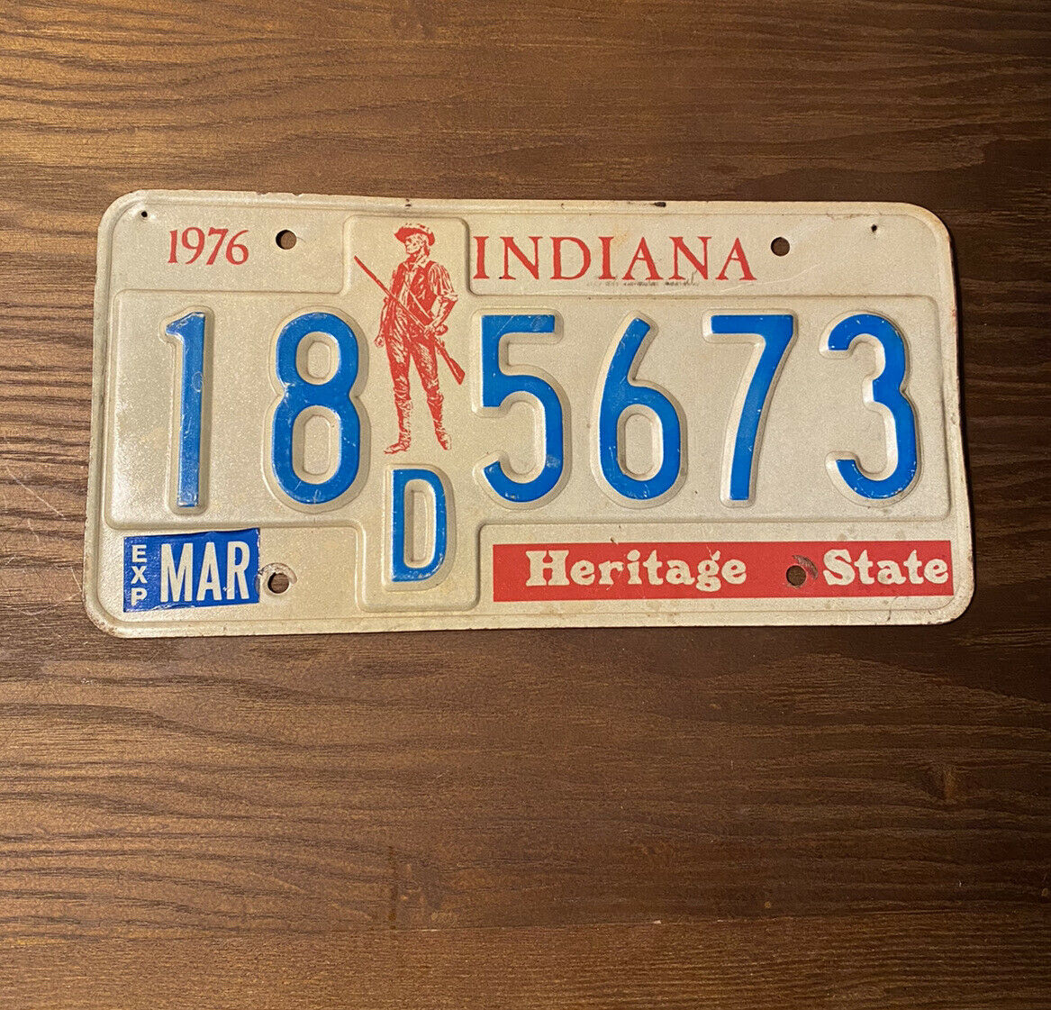 Indiana Bicentennial License Plate 1976