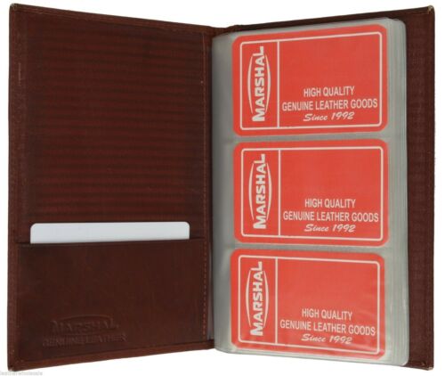 Leather 120 Cards Business Name Id Credit Card Holder Book Case Organizer New