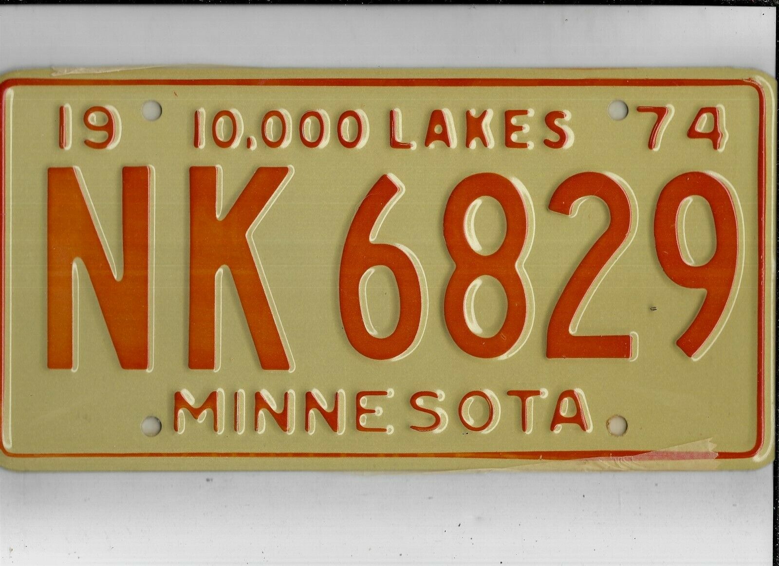 Minnesota Passenger 1974 License Plate "nk 6829" *****mint*****
