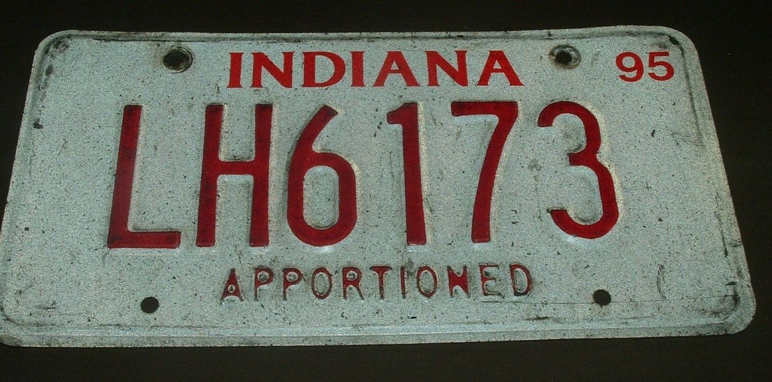 1995 Indiana Aportnioned License Plate LH6173