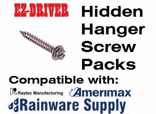 Screws for 5 & 6 inch gutter hanger brackets, Raytec Hangtite, Amerimax 10,25,50