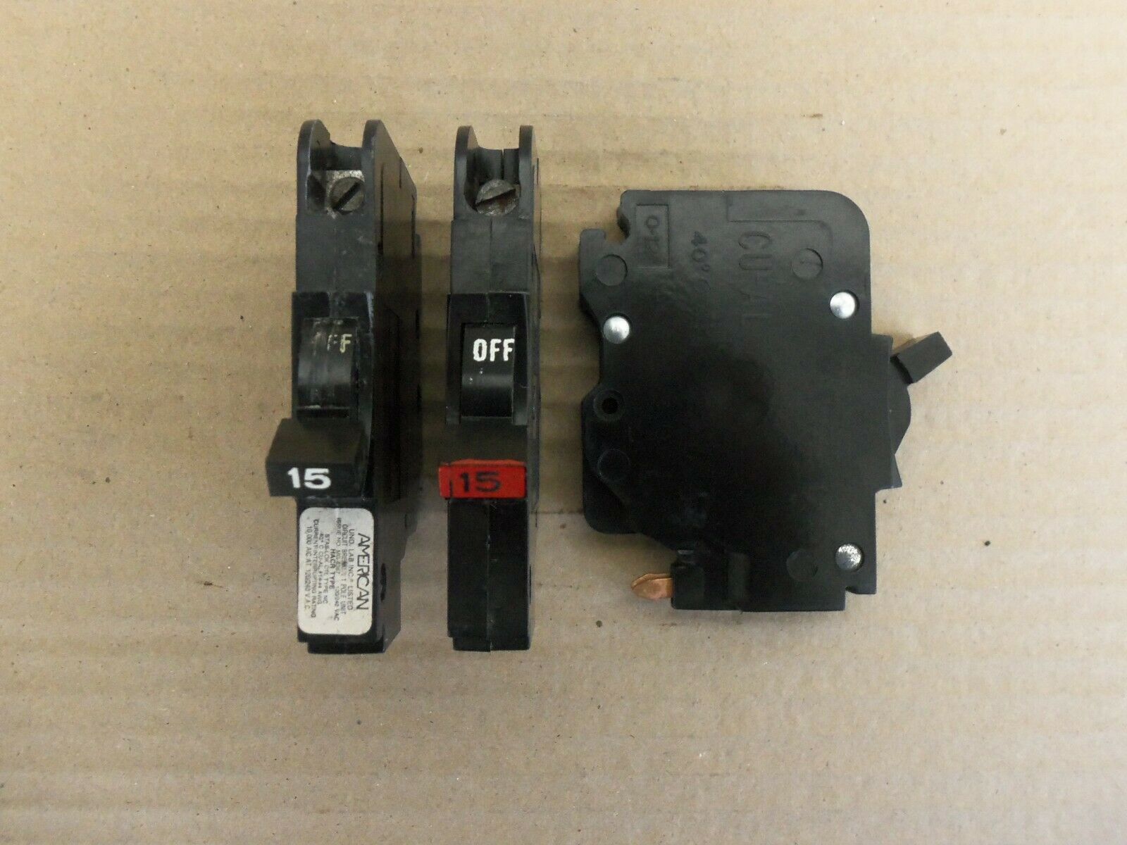 FPE NC NC115 15 amp 1 Pole 120/240V Thin Circuit Breaker Red/Black