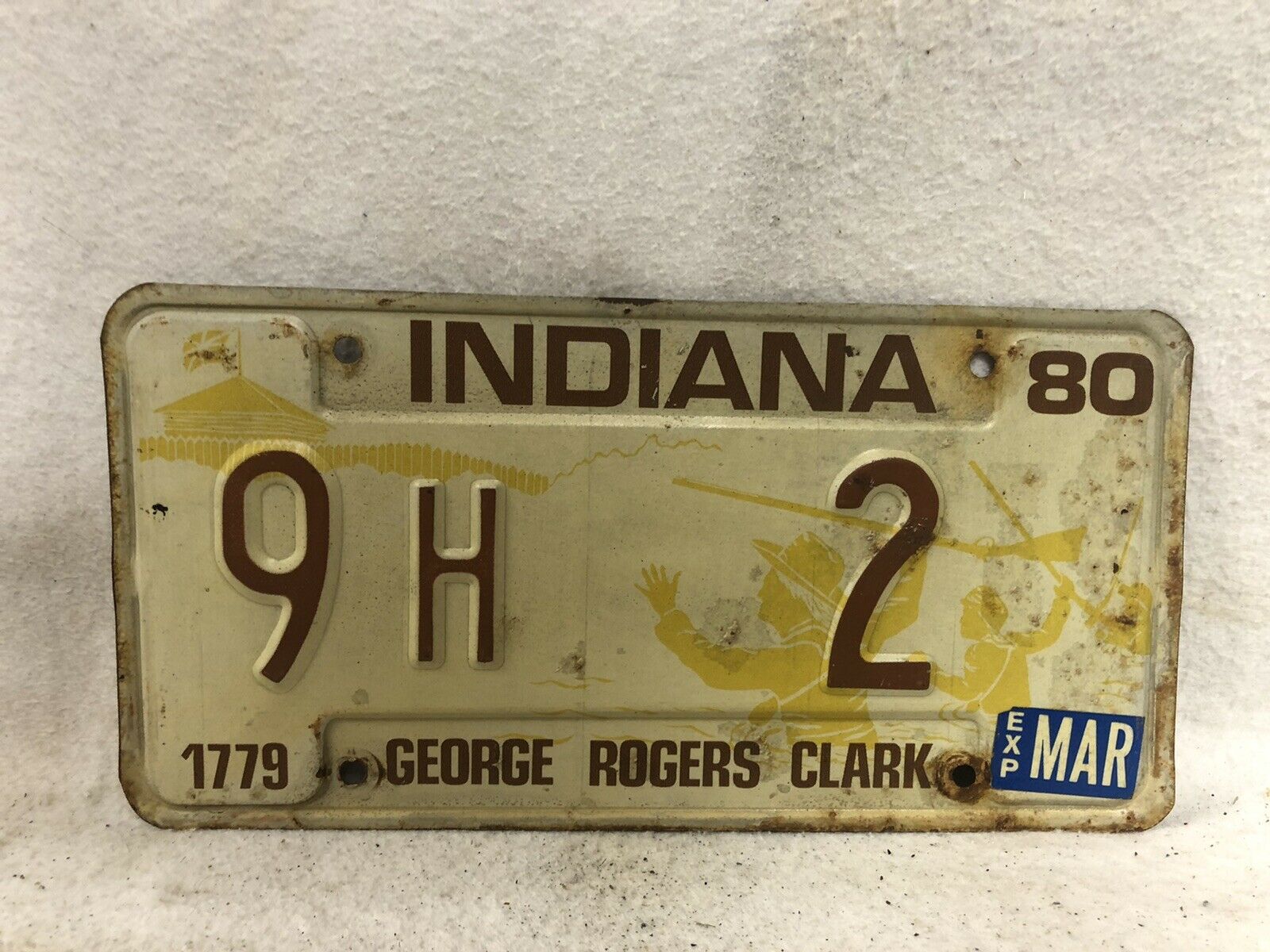 Vintage 1980 Indiana License Plate ~ Low Number 2 #2