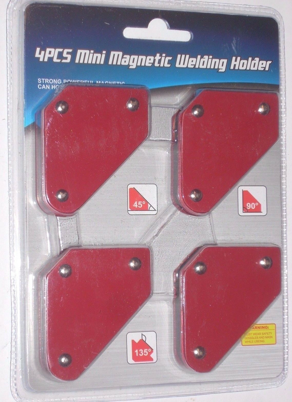 4pc Welding Arrow Magnet Set Mini Weld Holder Up To 9 Lb At 45, 90 Or 135 Deg