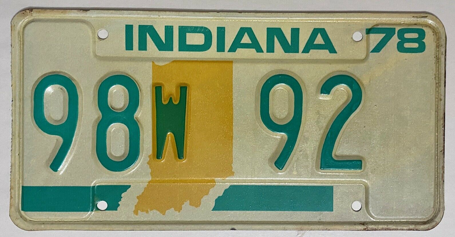 1978 INDIANA License Plate - IN #98W92