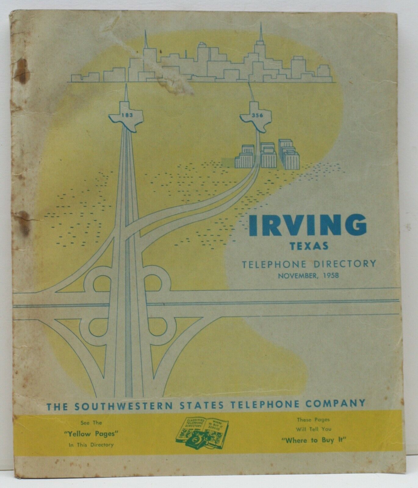 1958 Irving Texas Telephone Directory